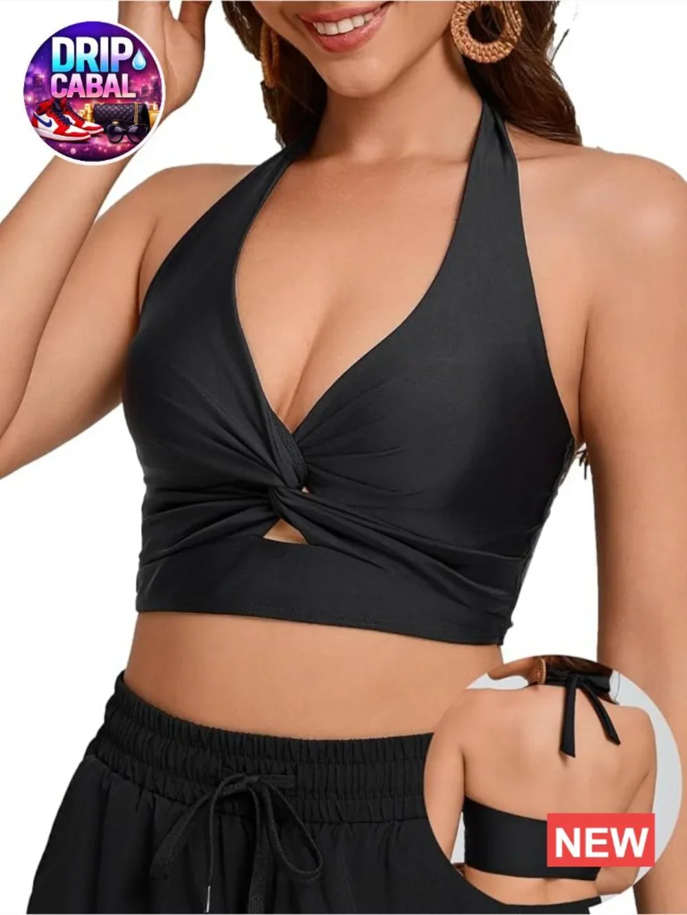 Halter Tankini Top with Built in Bra Swimsuit Top Swim Bikini Top Only Bathing